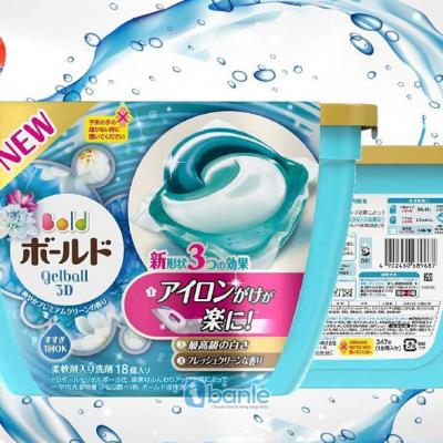 Viên giặt xả Ariel Gel Bold màu xanh hương hoa tươi mát 18 viên Nhật Bản
